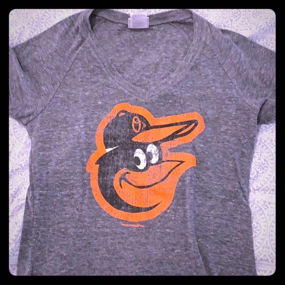 MLB Gray and Orange Short Sleeve Tee